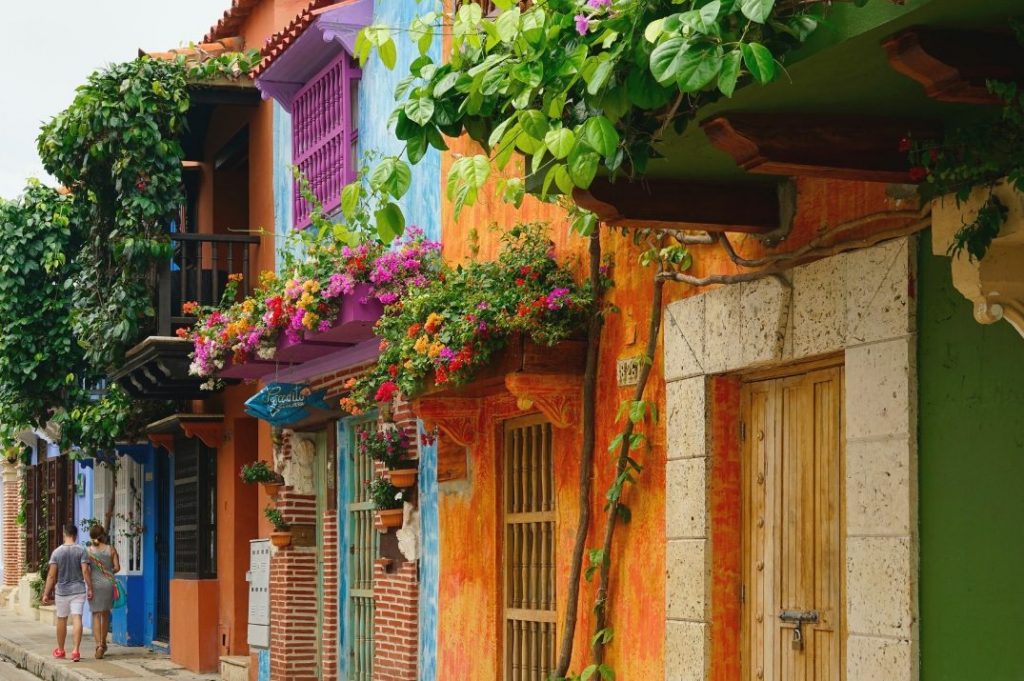 Colourful streets in Cartagena